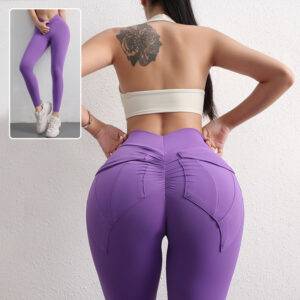 High Waist Hip Lift Yoga Pants With Pockets Women's Sports  FitnessTrousers Leggings